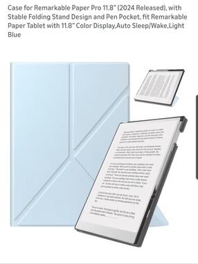 2 Cases For Remarkable Paper Pro 11.8 Black And Light Blue